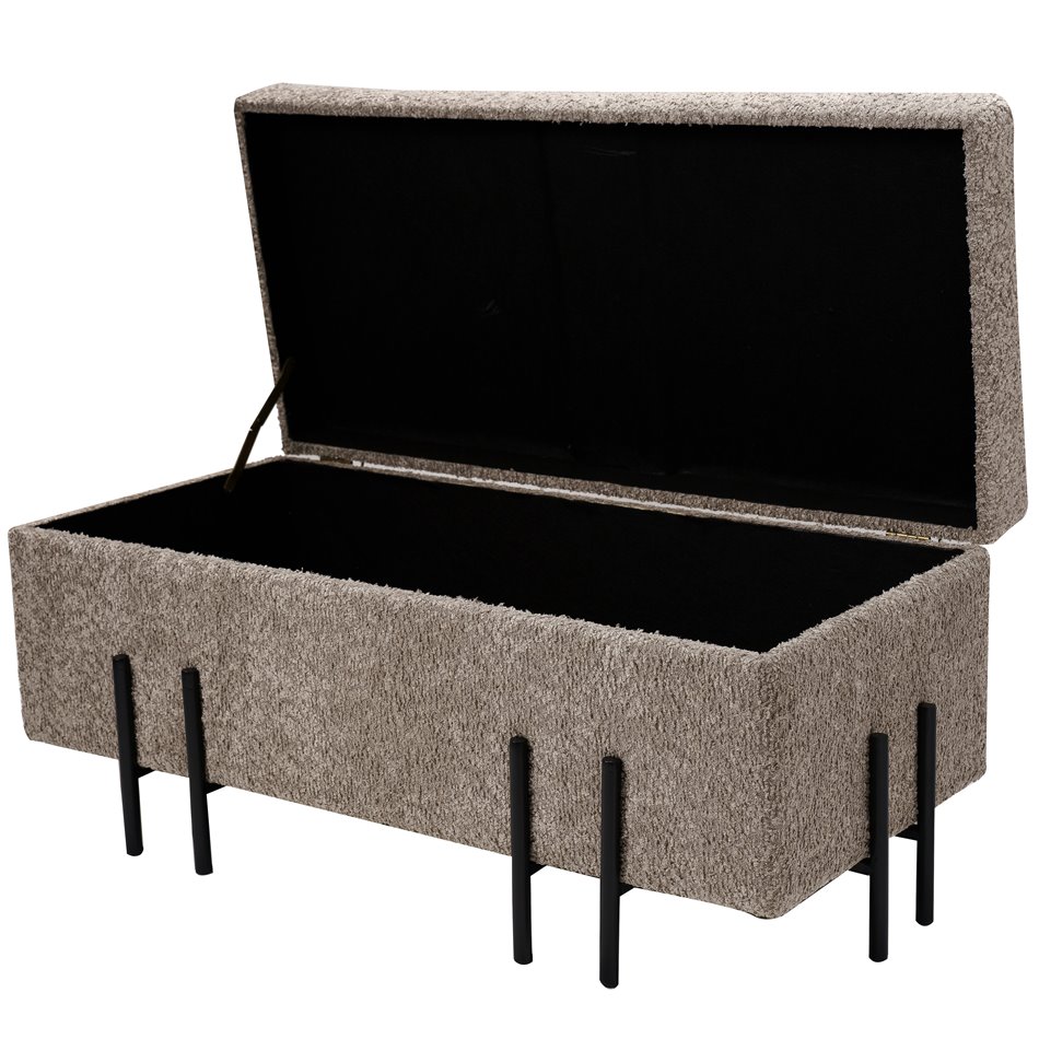 Скамья с ящиком для хранения Fabro S, бежевая, 35x73x33см