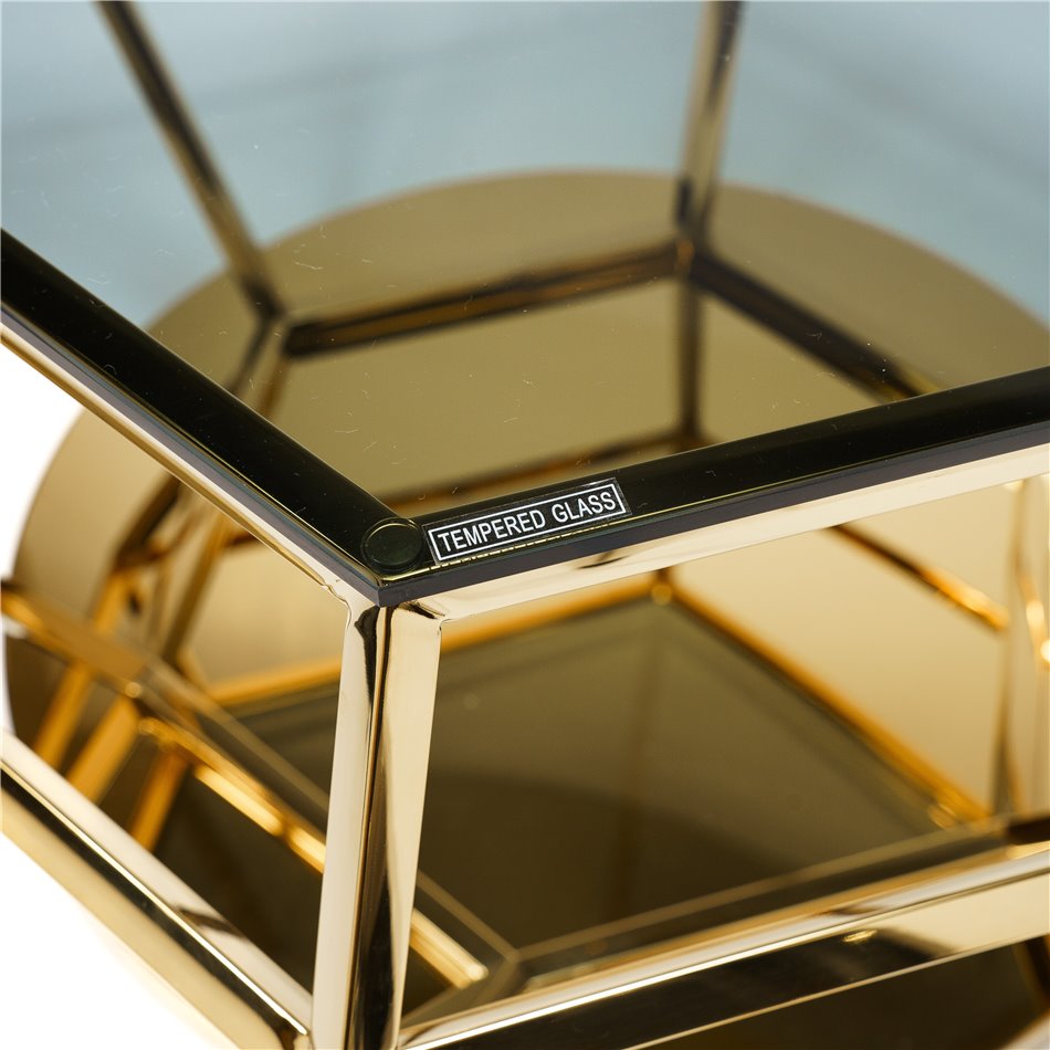 Kohvilaud table Empo, kuldvärv, 70x61x46cm