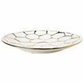 Decorative plate Malva 16, white/ gold, 28x28x3.5cm