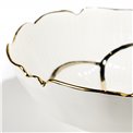 Decorative plate Margita flower, white/ gold, 25x25x9.5cm