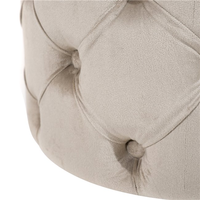 Pouf with storage box Mainburg A, taupe, velvet, 43x43x43cm
