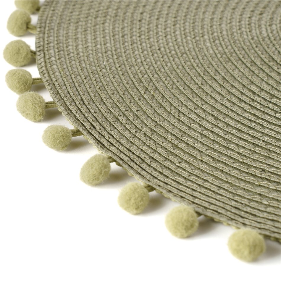 Placemat Adriani with pompom, DIA38CM