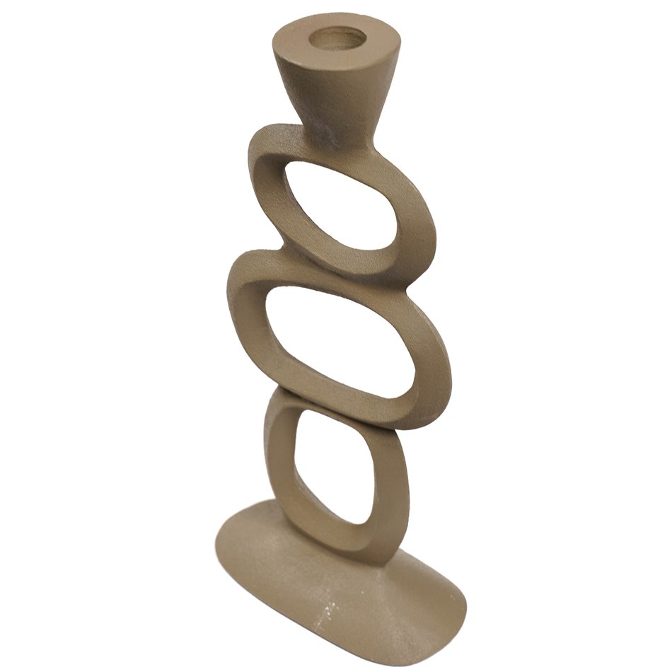 Candle stick  Organic beige, 30x15x7cm