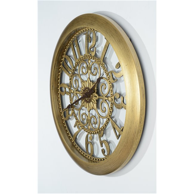 Wall clock Imre, antique golden color, D51x5cm