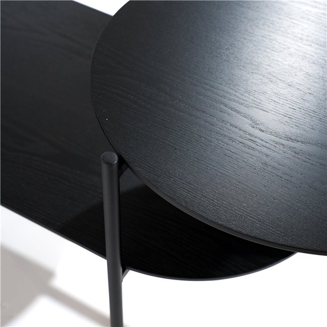 Kohvilaud Kemi x2, must, H48x118x43xcm