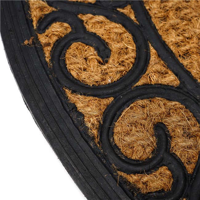 Doormat rubber cocos halfround, 75.3x45.2x1.1cm