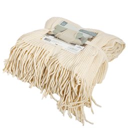 Plaid Chenile , beige with fringe, 200x140cm