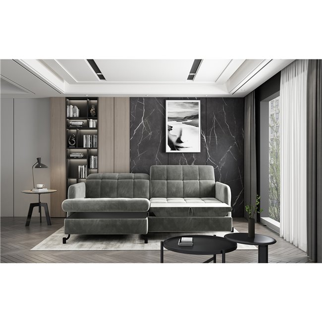 Corner sofa Elorelle L, Monolith 85, grey, H105x225x160