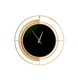 Wall clock Mildred, dark green glass, transparent, D68x4.5cm