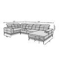 U shape sofa Elneviro U Left, Poco 7, gray, H77x350x201cm