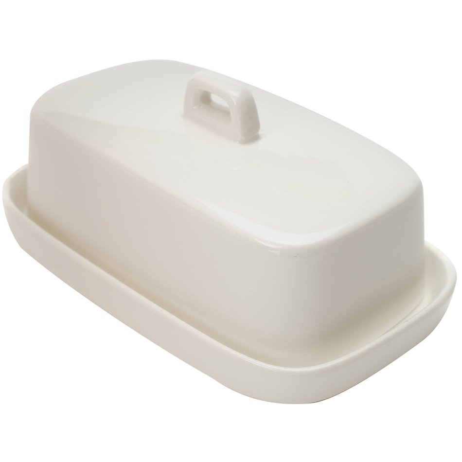 Butter dish, porcelain, white, H5.5x16cm