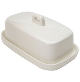 Butter dish, porcelain, white, H5.5x16cm