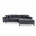 Corner sofa Elsolange L, Dora 96, gray, H80x292x196cm