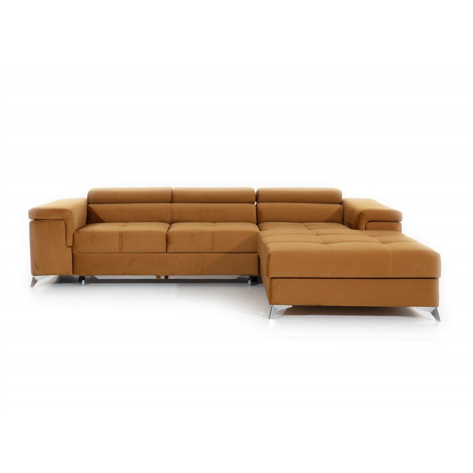 Corner sofa Elcardo R, Monolith 63, pink, H90x280x60cm