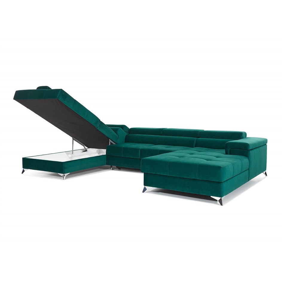 U shape sofa Elduaro U Right, Monolith 09, light brown, H90x345x60cm