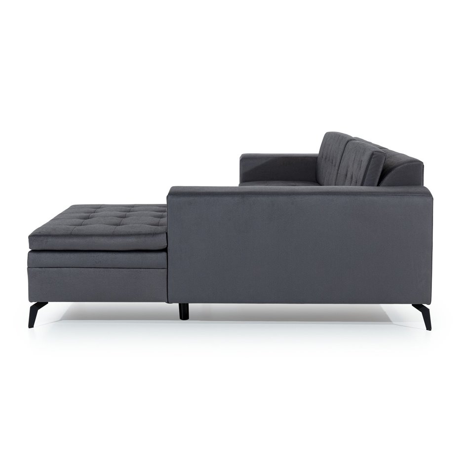 Corner sofa Elsolange L, Dora 96, gray, H80x292x196cm