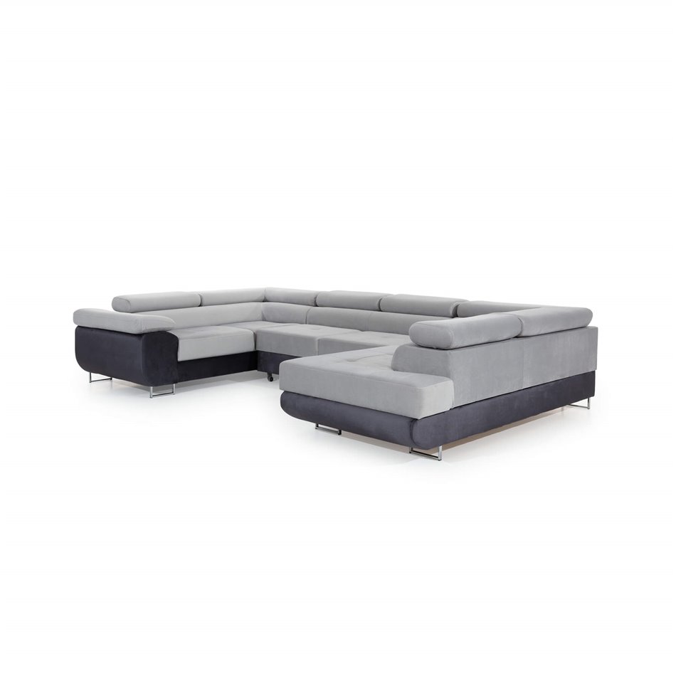 U shape sofa Eletto U Left, Kronos 19, green, H90x340x58cm
