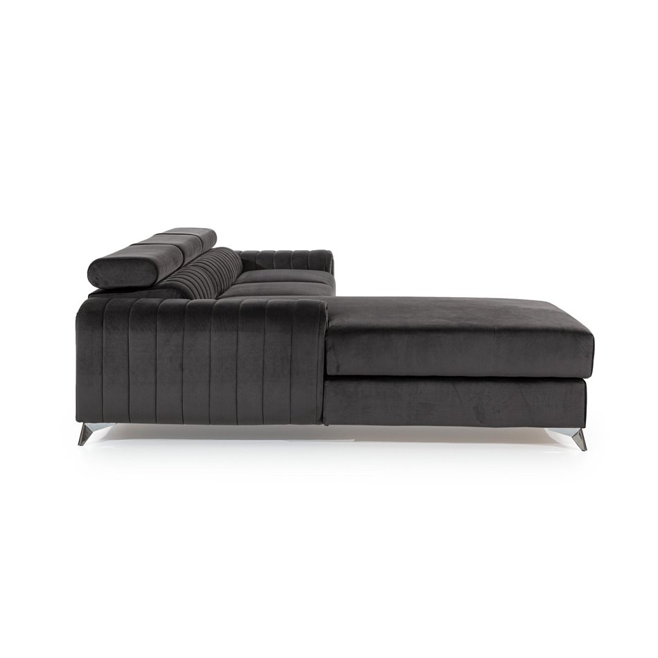 Corner sofa Elgrayson R, Nube 40, blue, H98x275x205cm