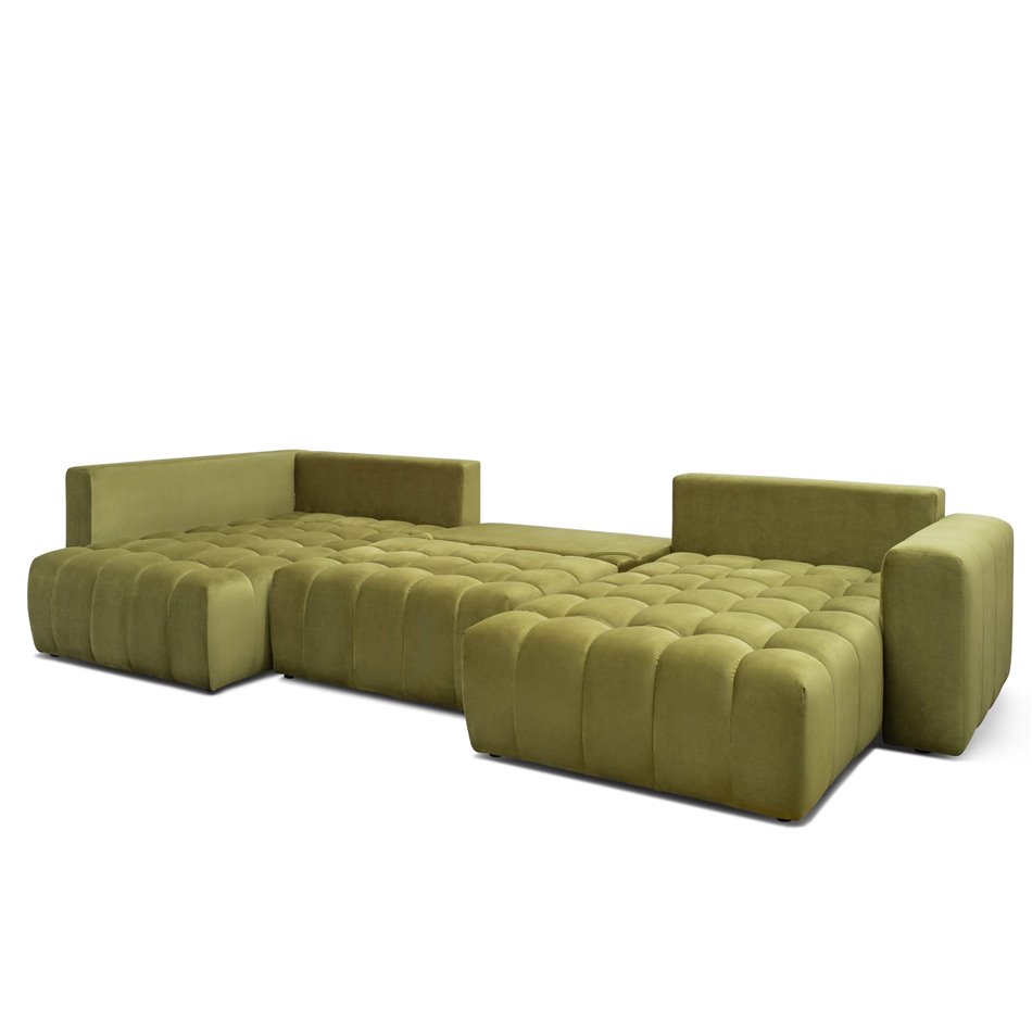 U shape sofa Elonito U Left, Loco 33, green, H92x340x170cm