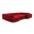 U shape sofa Elago U Left, Kronos 02, red, H88x208x43cm