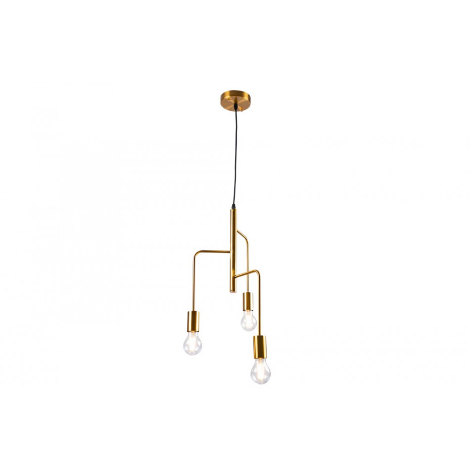 Pendant lamp  Rauls, brass color, E27 3x60W (max), H-63-147cm, Ø-30cm