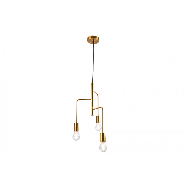 Pendant lamp  Rauls, brass color, E27 3x60W (max), H-63-147cm, Ø-30cm