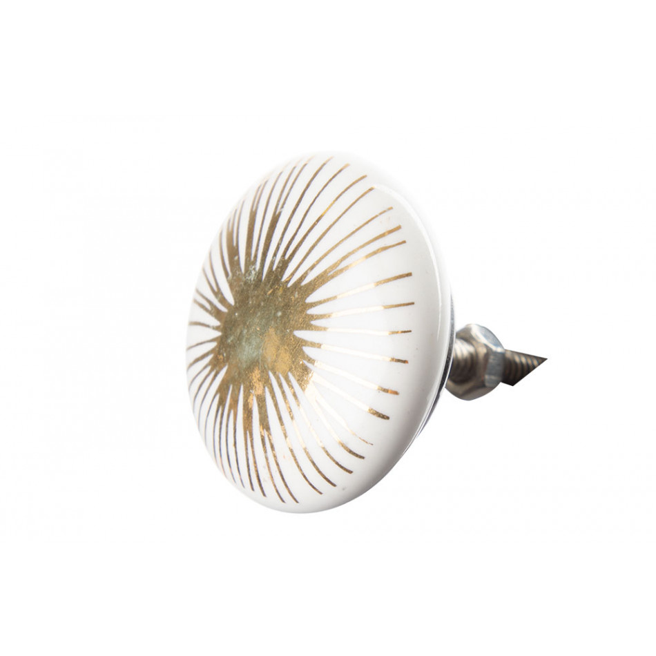 Furniture handle White with gold flat, H20x20x40mm