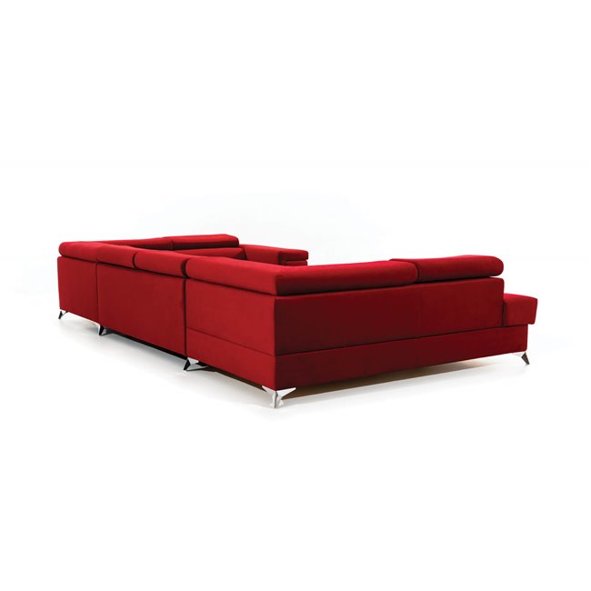 U shape sofa Elago U Right, Kronos 02, red, H88x208x43cm