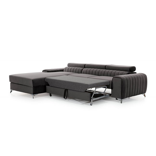 Corner sofa Elgrayson R, Loco 4, gray, H92x278x205cm