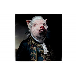 Picture Glass Gentleman Pig, 120x120cm