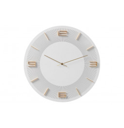 Wall clock Leonardo, white/gold, D48.5cm