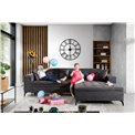Corner sofa Elsolange L, Mat Velvet 99, black, H80x292x196cm