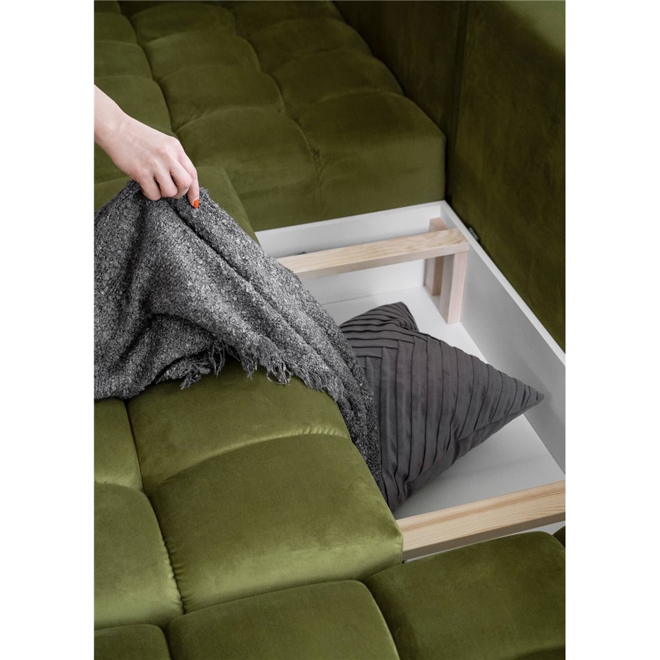 U shape sofa Elonito U Right, Velvetmat 25, purple, H92x340x170cm