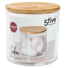 Round cotton box Selena bamboo, D26.5x H9.6cm
