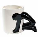 Mug white/black, ceramic, 10x8x9cm, 300ml
