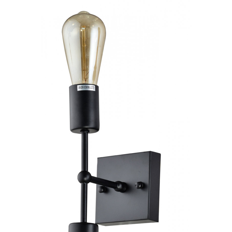 Wall/ ceiling lamp Reba, E27 2x60W,  black, 7x14x27cm