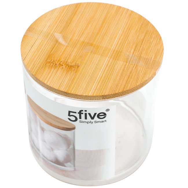 Round cotton box Selena bamboo, D26.5x H9.6cm