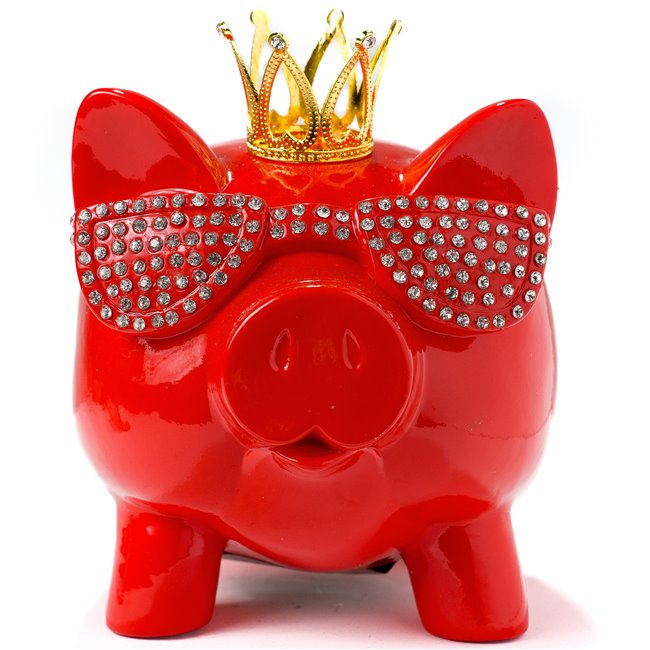 Dekoratiivkuju Vinyl Pig, punane, 17.5x17x14cm