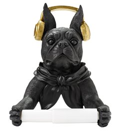 Wall paper roll holder French bulldog, 25.5x19x12cm