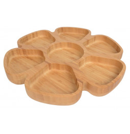 Bamboo serving plate, H6x35.6x35.6cm