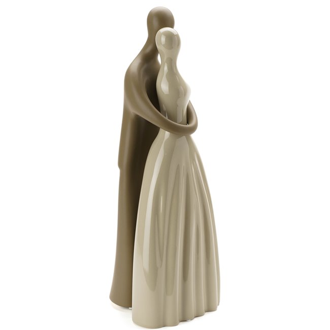 Dekoratiivkuju Couple M, valge/plaatina, H40cm, D13cm