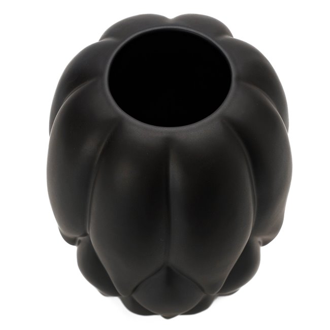 Vase Dahlia M, black matt, 24.5x17.5x17.5cm