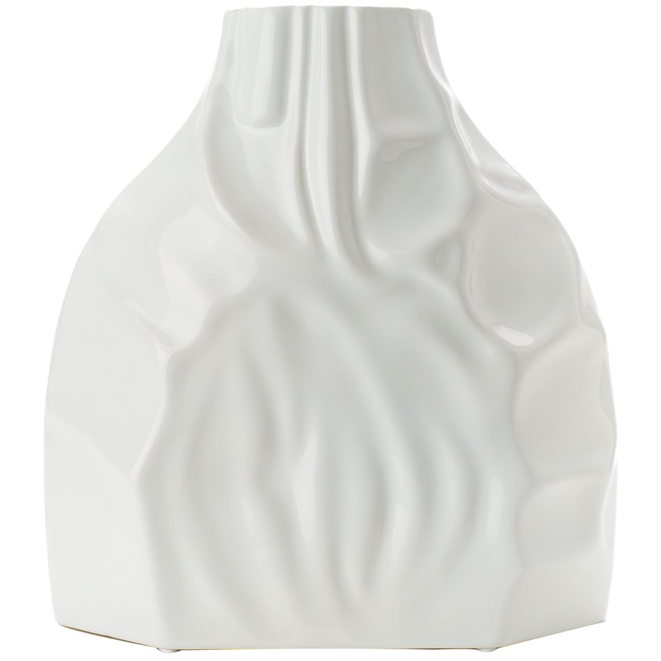Vase Rugged L, white, 28x13x30cm