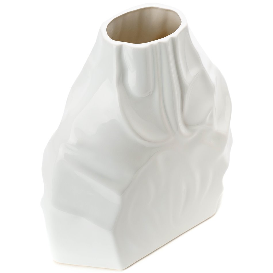 Vase Rugged L, white, 28x13x30cm