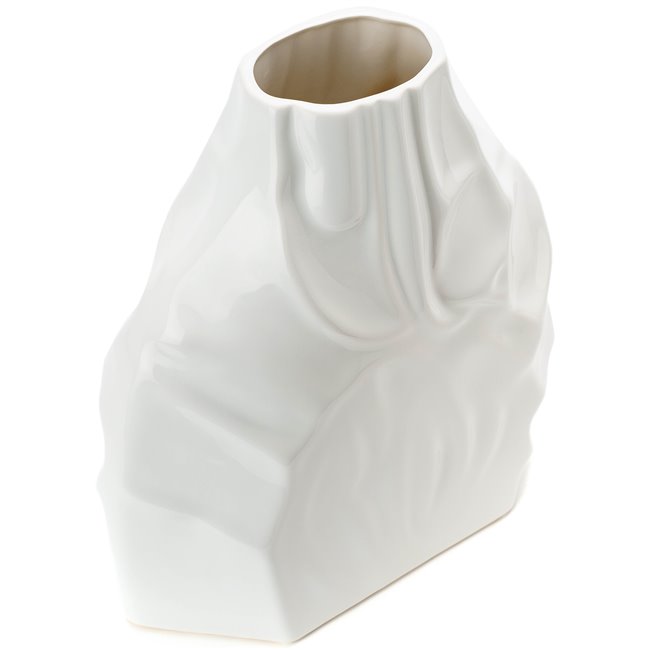 Vase Rugged L, white, 28x13x30cm