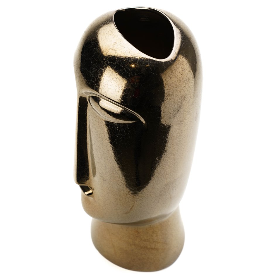 Vase Easter head tall, gold, H35cm, D15cm