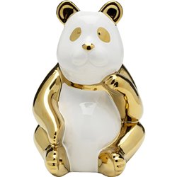Deco figurine Panda, golden, H19x14x13.5cm
