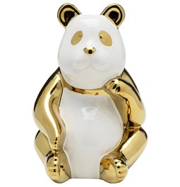 Deco figurine Panda, golden, H19x14x13.5cm