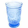 tumbler glass Santolea with sun flower, 8x13cm, 350ml
