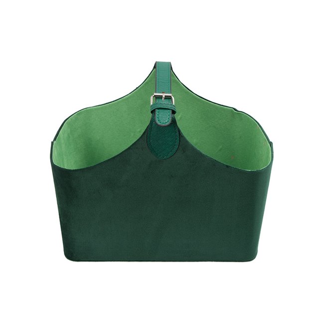 Magazine bag Trianda S, green velvet, 31x20x26cm